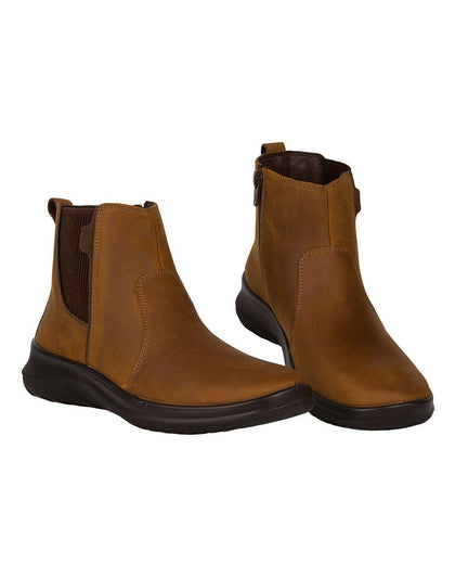 Botin Mujer Casual Piso Café Piel Flexi 02504126