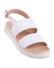 Sandalia Mujer Casual Cuña Blanco Stfashion 08004204