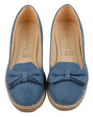 Zapato Moda Piso Mujer Azul Tipo Nobuk Stfashion 12303802
