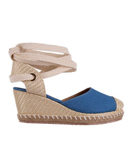 Sandalia Mujer Casual Cuña Azul Stfashion 23504202