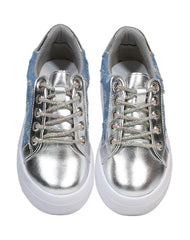 Tenis Niña Casual Plataforma Plata Kassandra 11604105