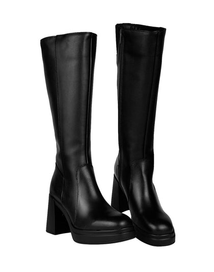 Bota Mujer Casual Tacon Negro Piel Flexi 02504148