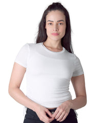 Playera Mujer Básico Camiseta Blanco Stfashion 61904232