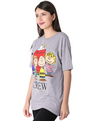 Playera Mujer Moda Camiseta Gris Peanuts 58204862