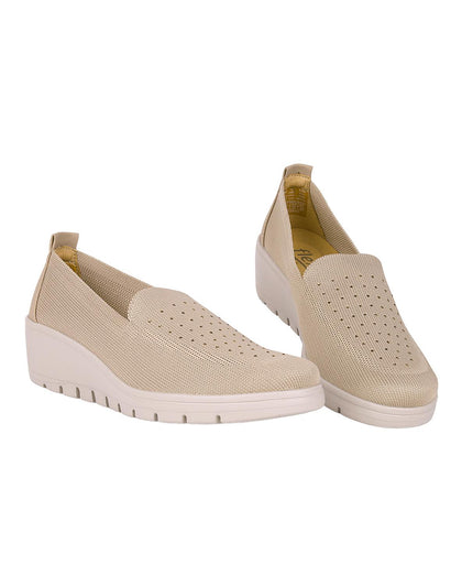 Zapato Mujer Casual Cuña Beige Flexi 02504129