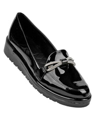 Zapato Mujer Mocasín Vestir Cuña Negro Stfashion 09003703