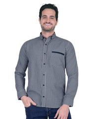 Camisa Hombre Casual Slim Azul Stfashion 57205405