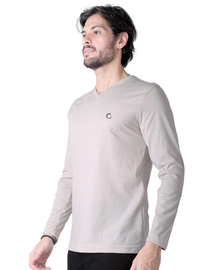 Playera Hombre Basico Camiseta Beige Stfashion 61705010