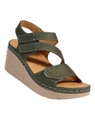 Sandalia Mujer Casual Cuña Verde Flex Mas 13604204