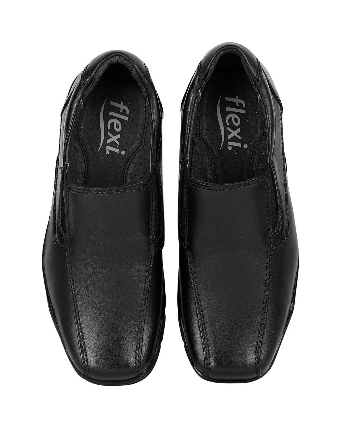 Zapato Joven Mocasin Escolar Negro Piel Flexi 02504124