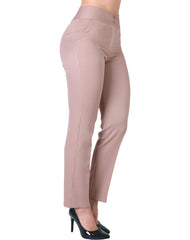 Pantalón Mujer Vestir Recto Beige Stfashion 79305224