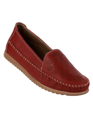 Zapato Mujer Confort Piso Rojo Piel Stfashion 20603801