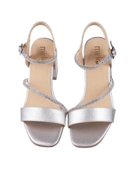 Sandalia Mujer Formal Tacon Plata Mirlo 16704202