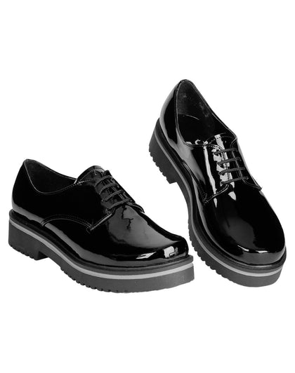 Zapato Mujer Oxford Casual Tacón Negro Stfashion 00303209