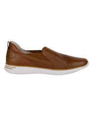 Zapato Mujer Mocasin Casual Piso Café Piel Flexi 02503829