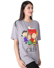 Playera Mujer Moda Camiseta Gris Peanuts 58204862