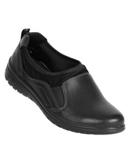 Zapato Mujer Confort Piso Negro Piel Flexi 02502909