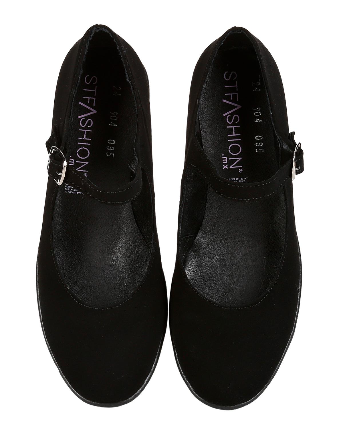 Zapato Casual Cuña Mujer Negro Tipo Nobuk Stfashion 04603900