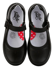 Zapato Niña Escolar Negro Piel Chicle Fresa 18803801