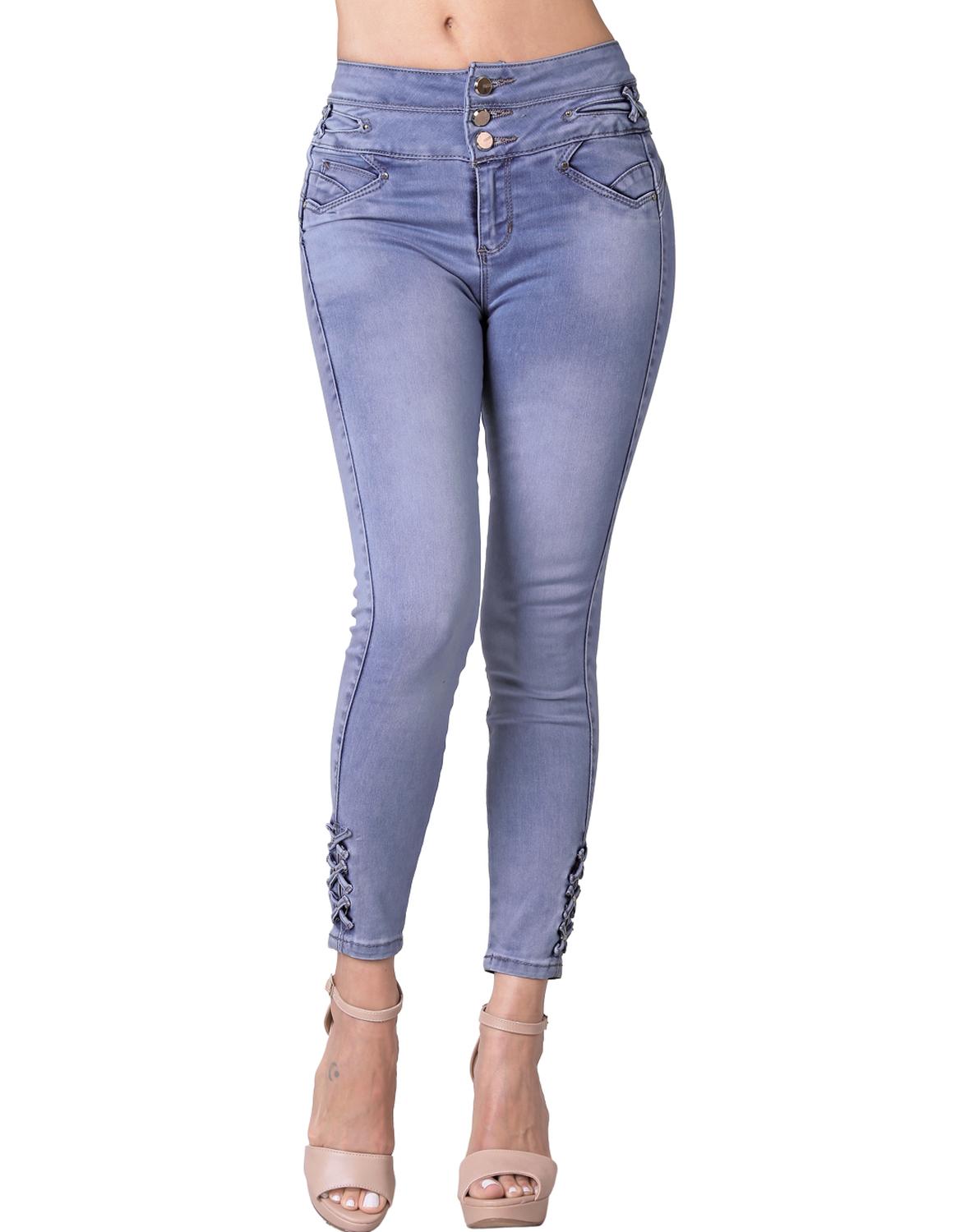 Jeans Moda Skinny Mujer Azul Fergino 52904607