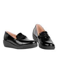 Zapato Mujer Mocasin Casual Cuña Negro Stfashion 20204201