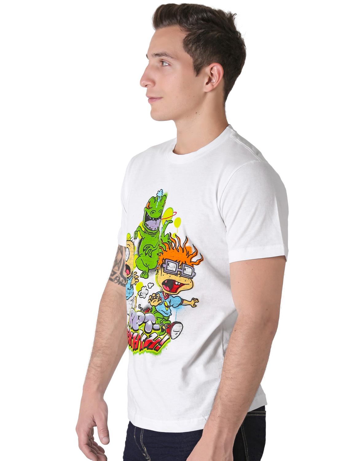 Playera Moda Camiseta Hombre Blanco Nickelodeon 58204826