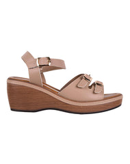 Sandalia Mujer Casual Cuña Beige Stfashion 04804207