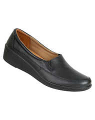 Zapato Mujer Confort Cuña Negro Piel Flexi 02502916