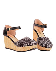 Sandalia Mujer Casual Cuña Negro Stfashion 18304205