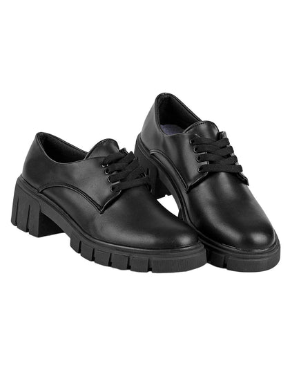 Zapato Mujer Oxford Casual Tacón Negro Stfashion 20303806