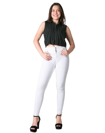 Jeans Moda Skinny Mujer Blanco Fergino 52904610