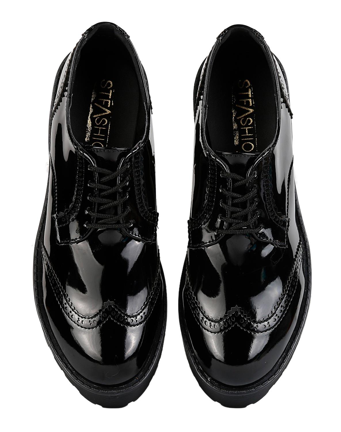 Zapato Casual Mujer Negro Tipo Charol Stfashion 08003800