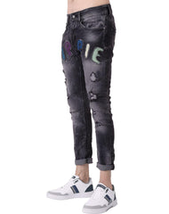 Jeans Hombre Moda Skinny Negro Hippie & Rock 71805205