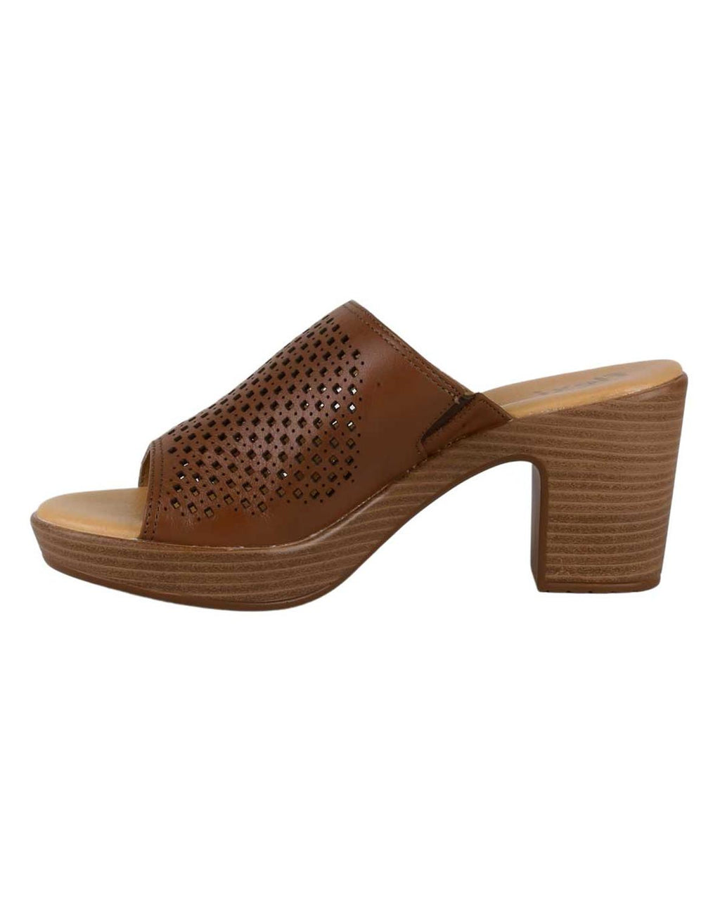 Sandalia Mujer Formal Tacon Café Piel Flexi 02504010