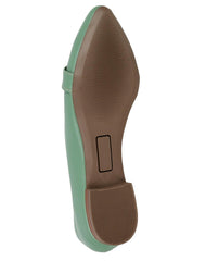 Flat Casual Mujer Verde Tacto Piel Stfashion 23503722