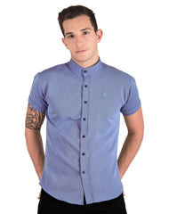 Camisa Hombre Casual Slim Azul Stfashion 50504225