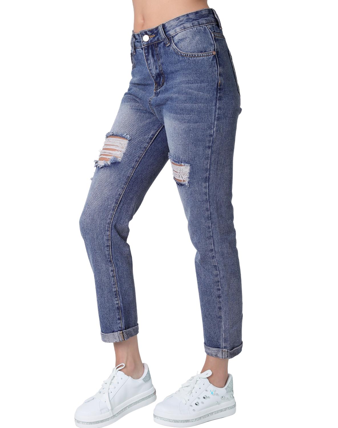 Jeans Moda Recto Mujer Azul Capricho 76804803