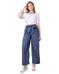 Pantalón Mujer Moda Recto Azul Stfashion 79305051