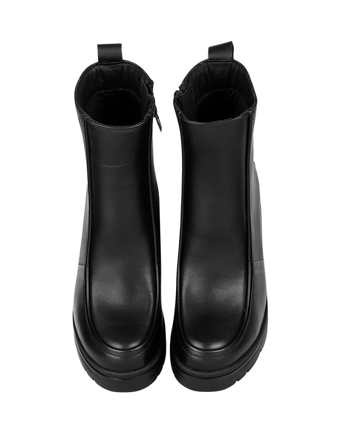 Botin Mujer Casual Tacon Negro Piel Flexi 02504065