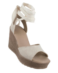 Sandalia Mujer Casual Plataforma Beige Stfashion 16804203