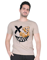 Playera Hombre Moda Camiseta Beige Aditivo 55205237