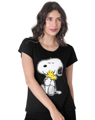 Playera Mujer Moda Camiseta Negro Peanuts 58204815