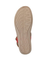 Sandalia Mujer Casual Cuña Rojo Flex Mas 13604202