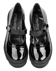 Zapato Casual Tacon Mujer Negro Charol Stfashion 04603705