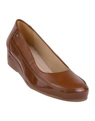 Zapato Mujer Casual Cuña Café Piel Flexi 02504156