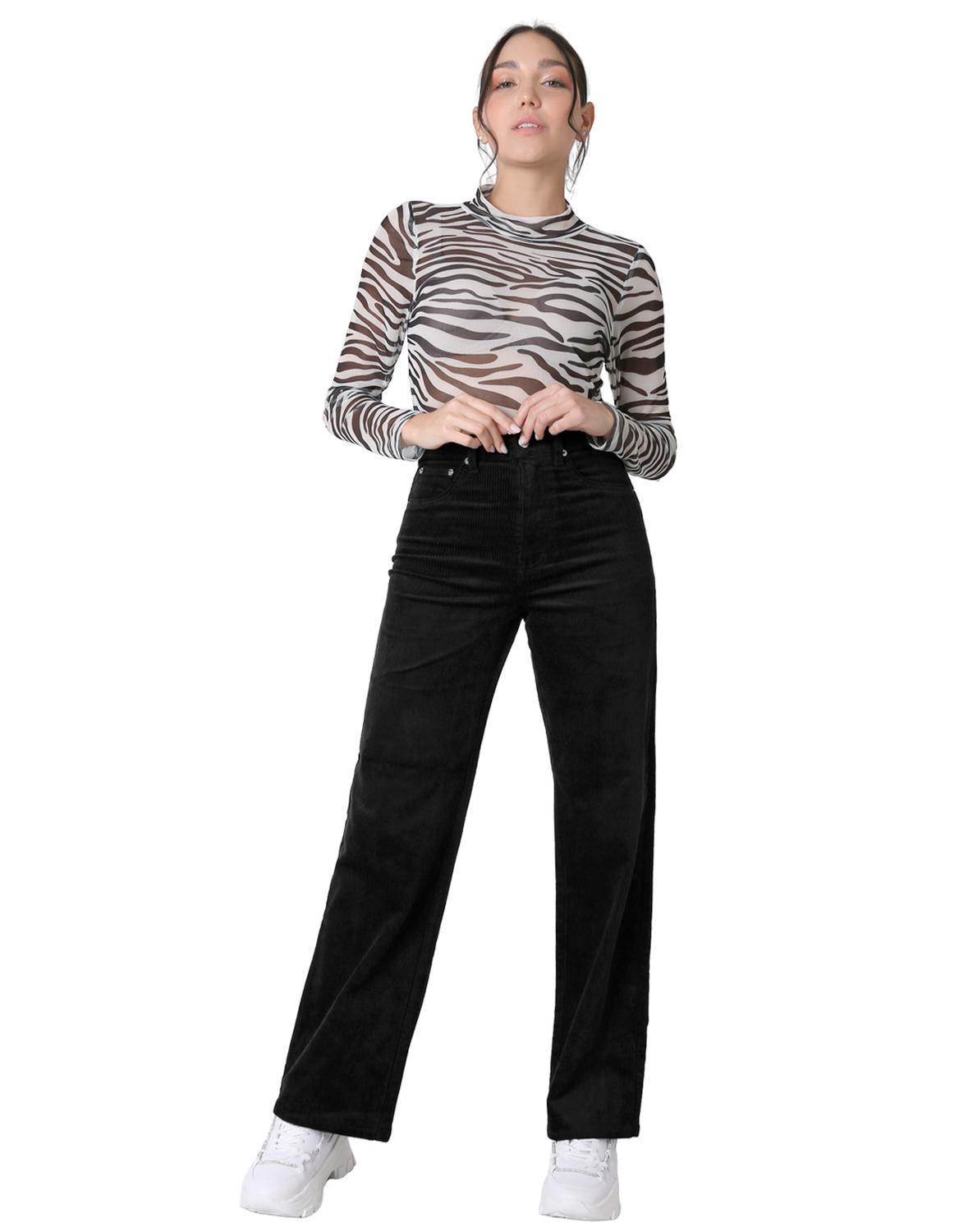 Pantalón formal recto ajustado tela milenium, Moda de Mujer