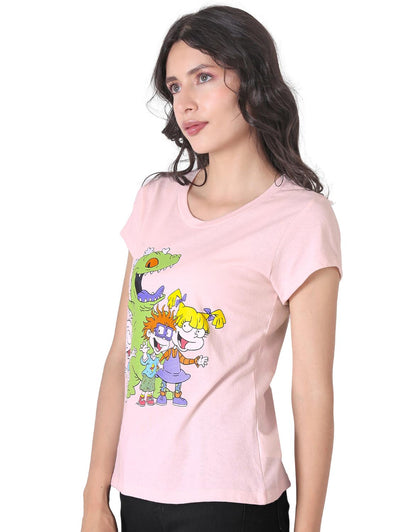 Playera Moda Camiseta Mujer Rosa Nickelodeon 58204812