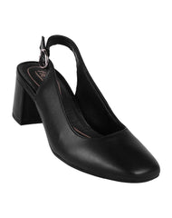 Zapatilla Mujer Tacon Negro Piel Flexi 02504232