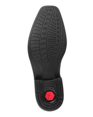 Zapato Hombre Mocasín Vestir Tacón Negro Piel Flexi 02504029