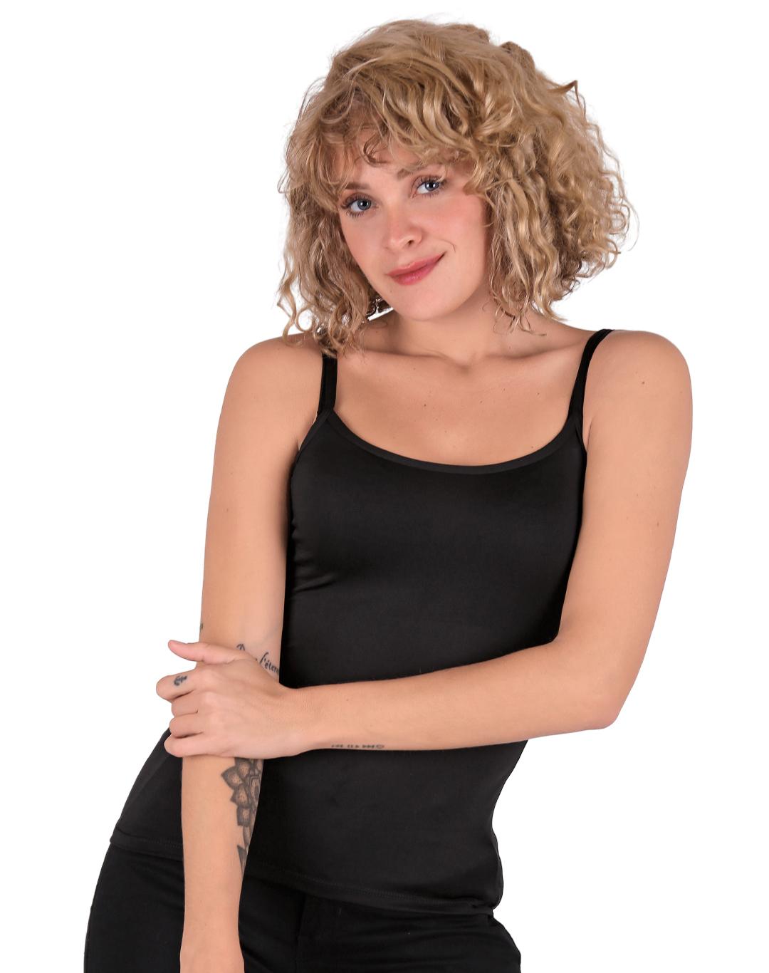 Playera Básico Mujer Optima Negro 56504002 Poliéster